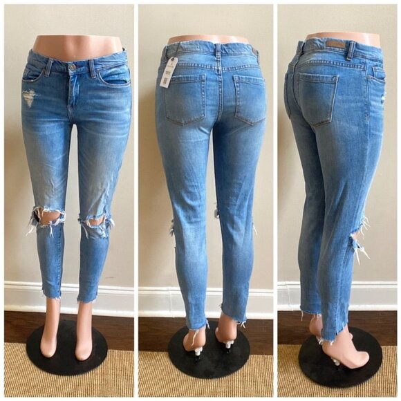 BlankNYC Skinny Classique Distressed Ripped Jeans 28 Waist - Picture 2 of 16